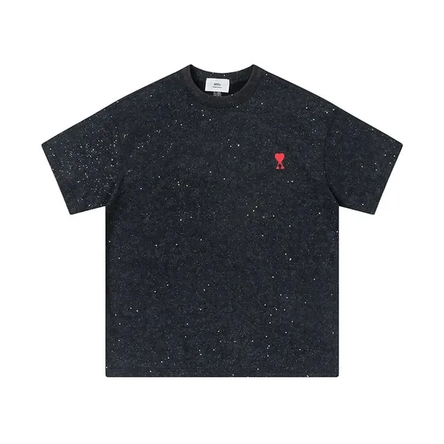 Amiri Speckled Tee Red Heart Logo