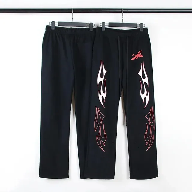 Hellstar Flame Print Joggers Flame Graphic