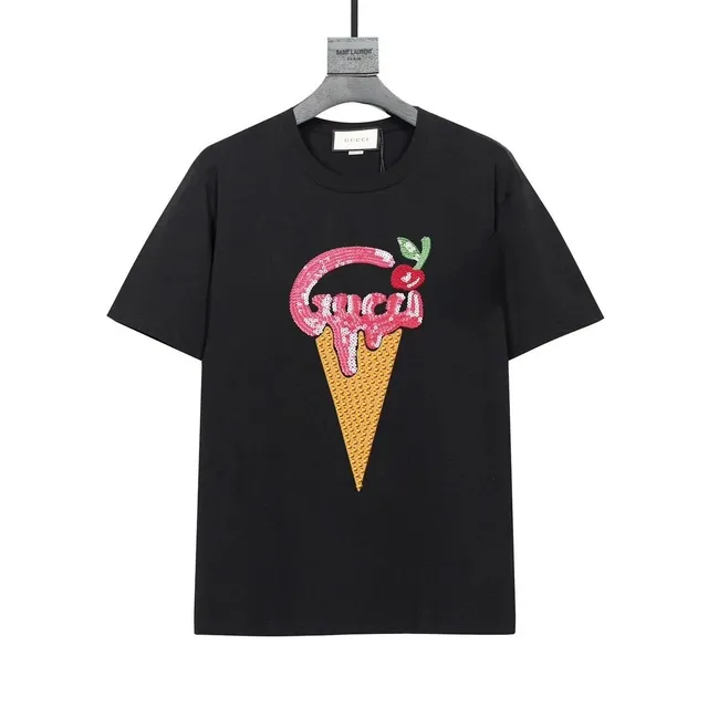 Gucci × Saint Laurent Ice Cream Tee Sequined Ice Cream Logo