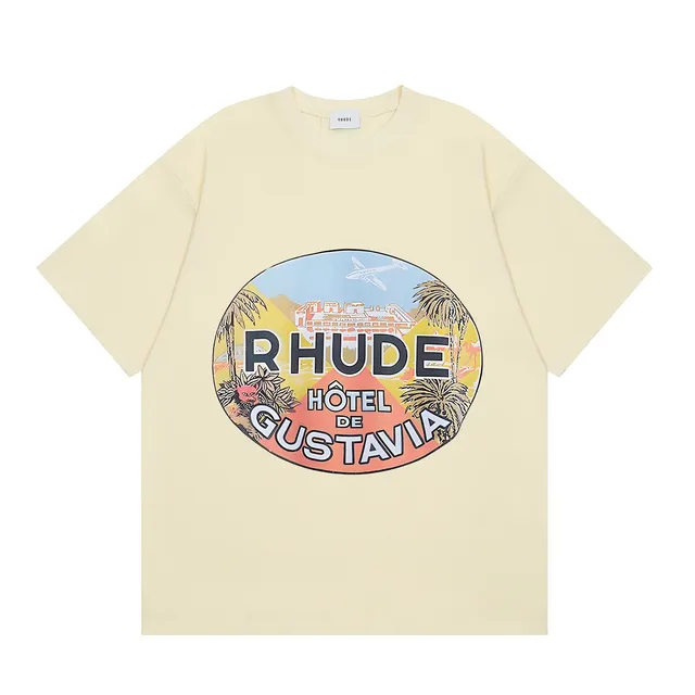 Rhude t shirts Hôtel de Gustavia Print