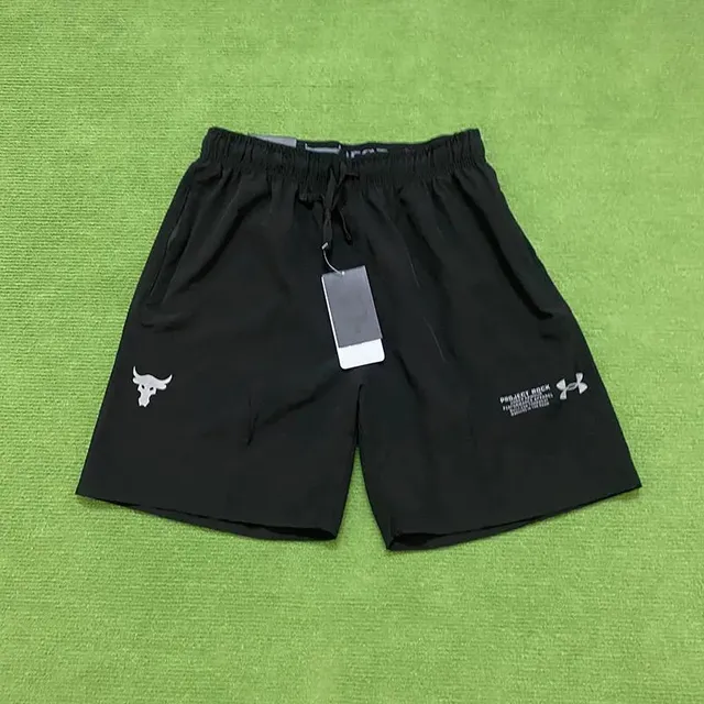 Under Armour Project Rock Shorts Black with White Logo