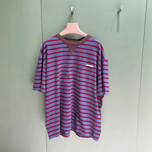 Striped T-Shirt Red and Blue Horizontal Stripes