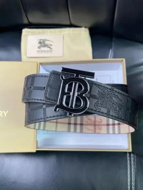 Burberry Monogram Belt Check Print with TB Buckle