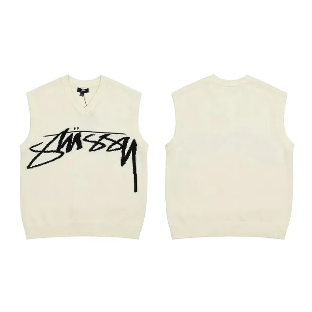 Stüssy V-Neck Knit Vest Signature Logo