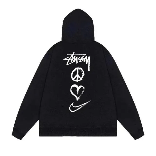 Stüssy × Nike hoodies sweatshirts Peace Heart Swoosh
