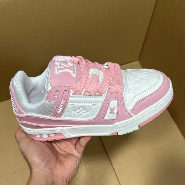 Louis Vuitton LV Trainer Pink and White