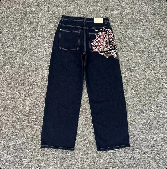 Derschutze Cherry Blossom Embroidered Jeans