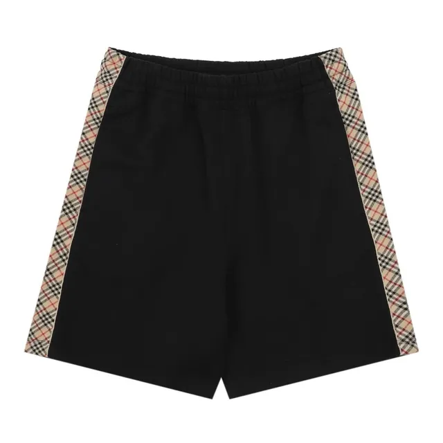 Burberry Side-Stripe Shorts Check Trim