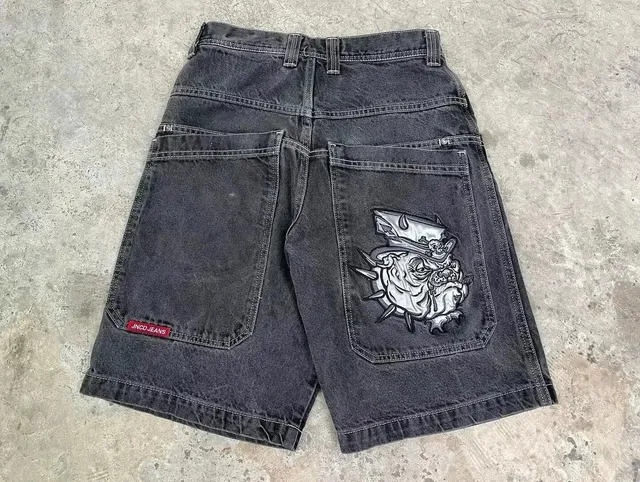 JNCO Denim Shorts Bulldog Embroidery