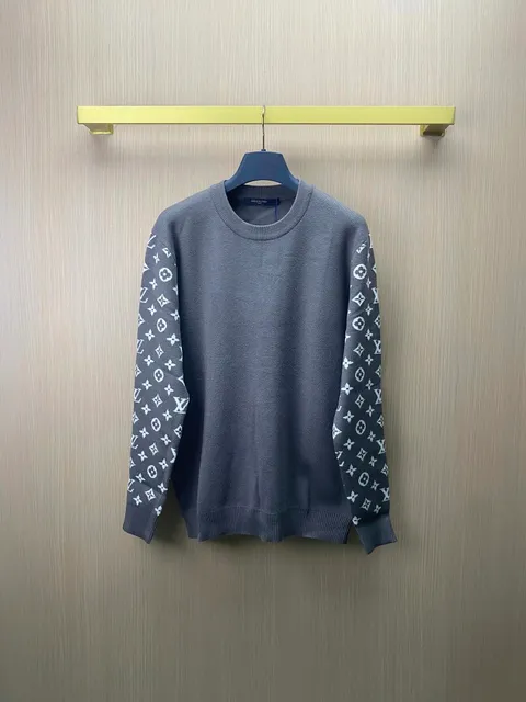 Louis Vuitton Monogram Knit Sweater LV Logo Sleeves