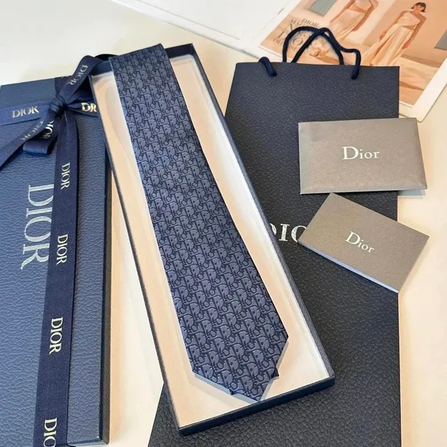 Dior Necktie Oblique Logo Print