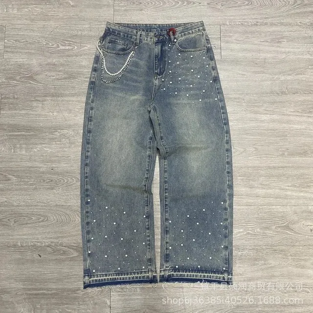 Straight-leg Jeans Pearl-embellished