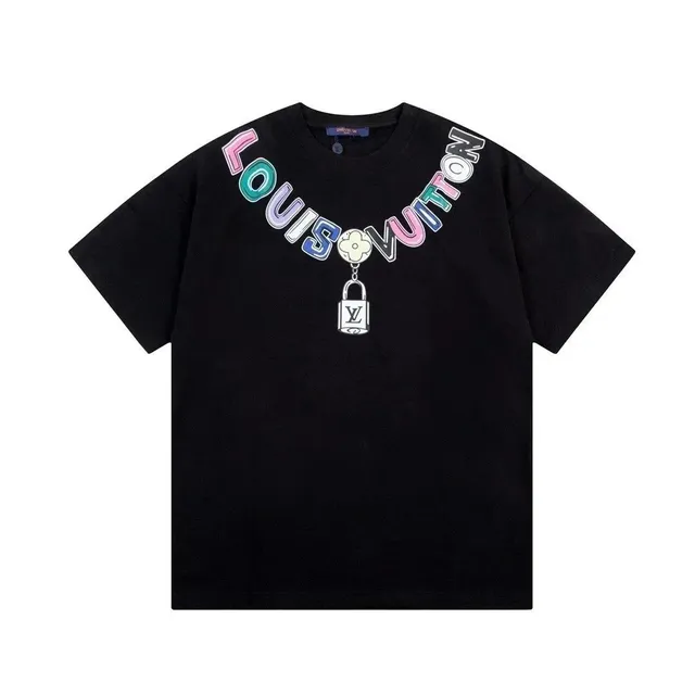 Louis Vuitton Necklace Graphic Tee Multicolor Logo Print