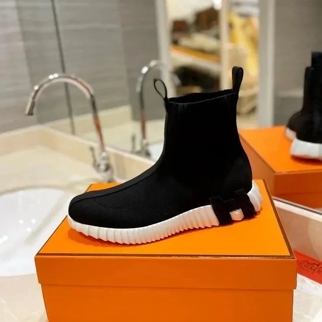 Hermès Oran Sock Sneaker Black and White