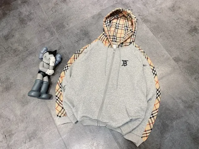 Burberry × KAWS Zip-Up Hoodie Checkered Sleeve