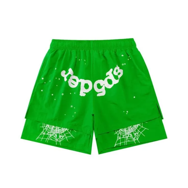 Sp5der Layered Shorts Spider Web Print