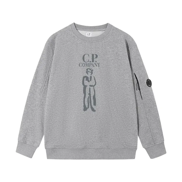 C.P. Company Crewneck Sweatshirt Logo Print with Goggle Patch