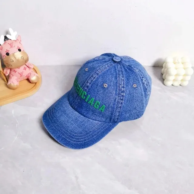 Balenciaga Denim Cap Green Logo