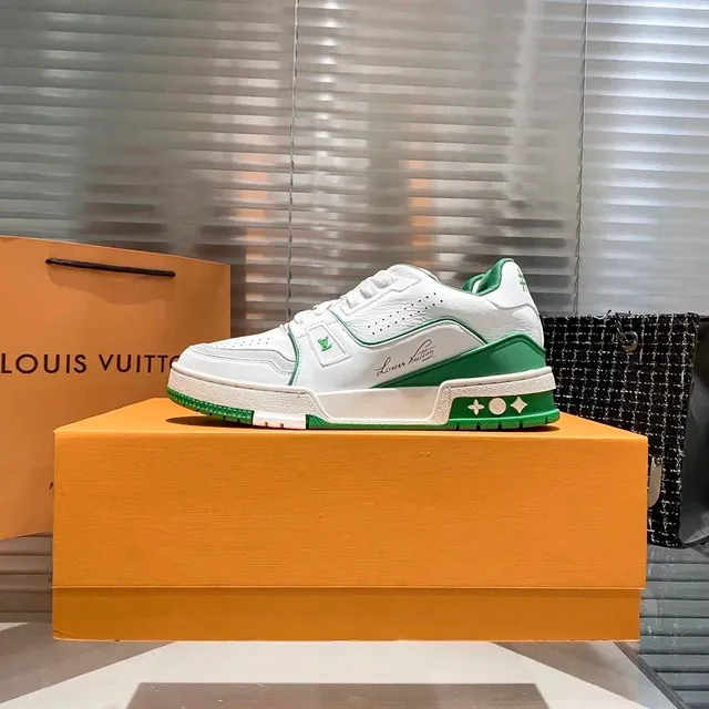 Louis Vuitton LV Trainer White Green