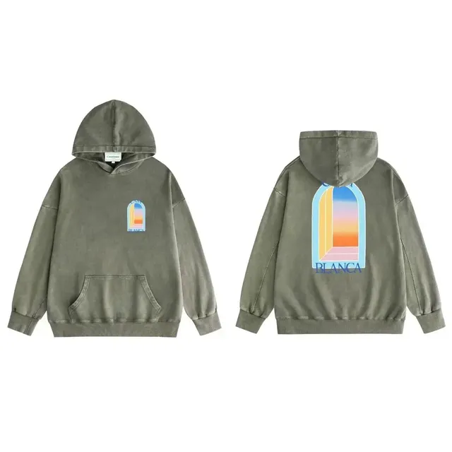 Hooded Sweatshirt Sunset Arch Print
