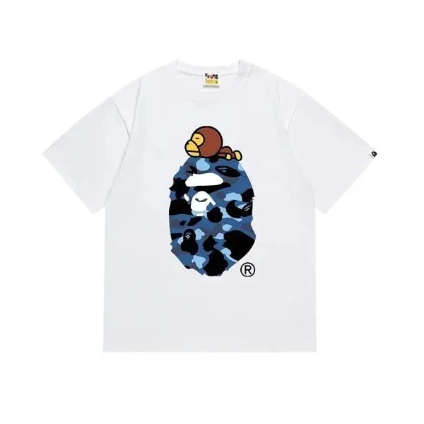 BAPE Shark Tee Blue Camo Ape Head