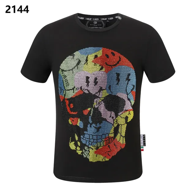 Philipp Plein Skull Graphic T-Shirt Multicolor Crystal Skull