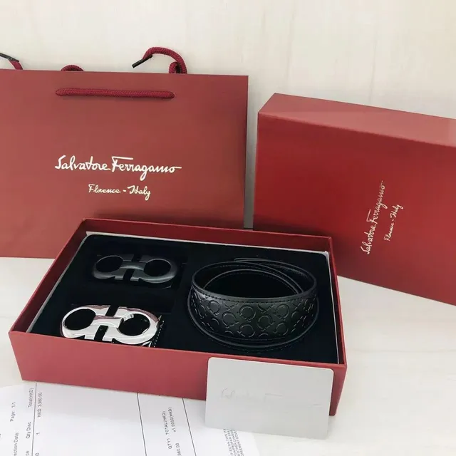 Ferragamo Gancini Belt Double Buckle Set