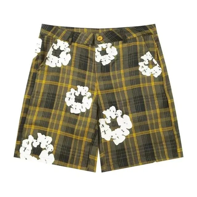 Denim Tears Plaid Shorts Floral Print