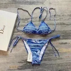 Dior Bikini Set Denim Print