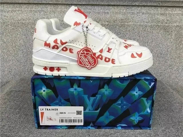 Louis Vuitton LV Trainer White Red