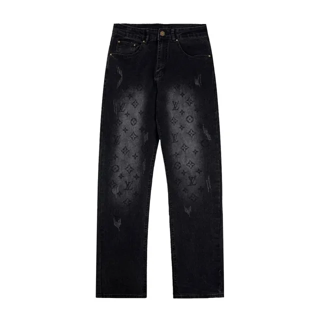 Louis Vuitton Monogram Jeans Distressed Black