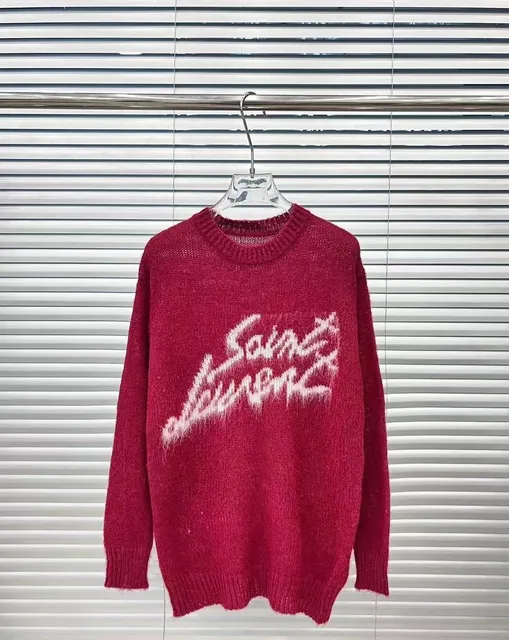 Saint Laurent Knit Sweater Logo Intarsia