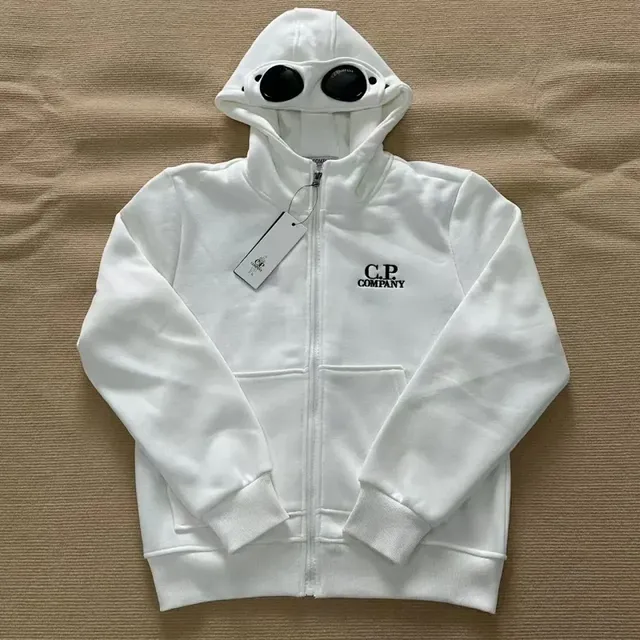 C.P. Company Goggle Hoodie White