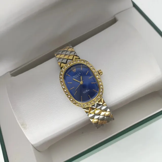 Rolex Cellini Blue Dial with Diamond Bezel