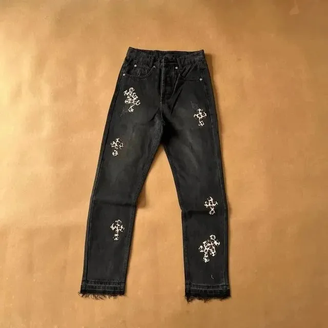 Chrome Hearts Jeans Cross-Embroidered
