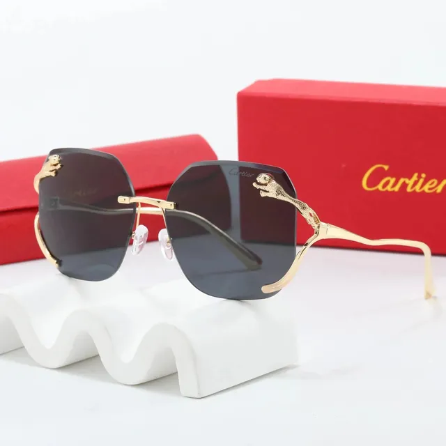 Panthère de Cartier Sunglasses Gold Frame with Panther Motif