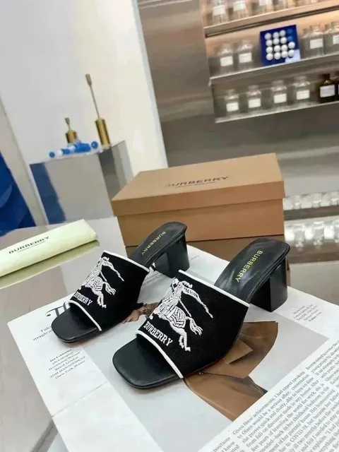 Burberry Equestrian Knight Slide Embroidered Logo