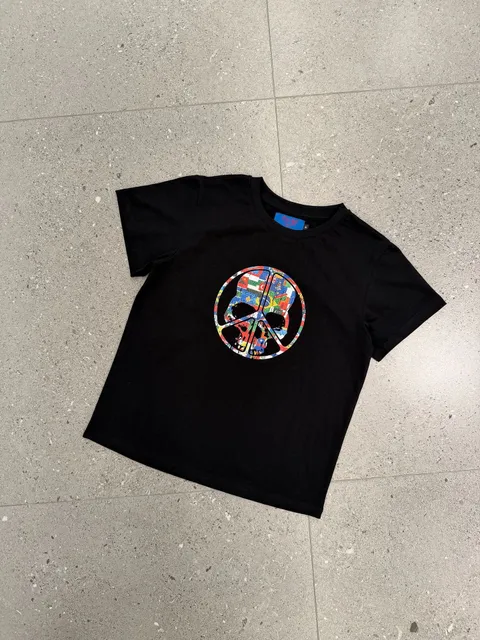 Marcelo Burlon Peace Skull Tee Flag Print