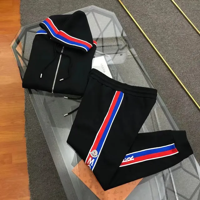 Moncler Track Suit Red Blue Stripe