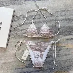 Bikini Set Christian Dior Logo Print