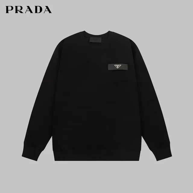 Prada Crewneck Sweatshirt Logo Patch