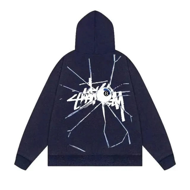 Stüssy Hooded Sweatshirt Shattered 8-Ball Graphic