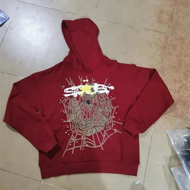 Sp5der Spiderweb Hoodie Embroidered Spiderweb with Star