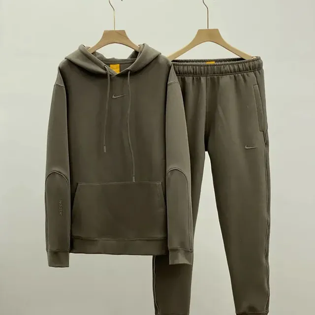 Nike Tech Fleece Hoodie and Joggers Olive Grey