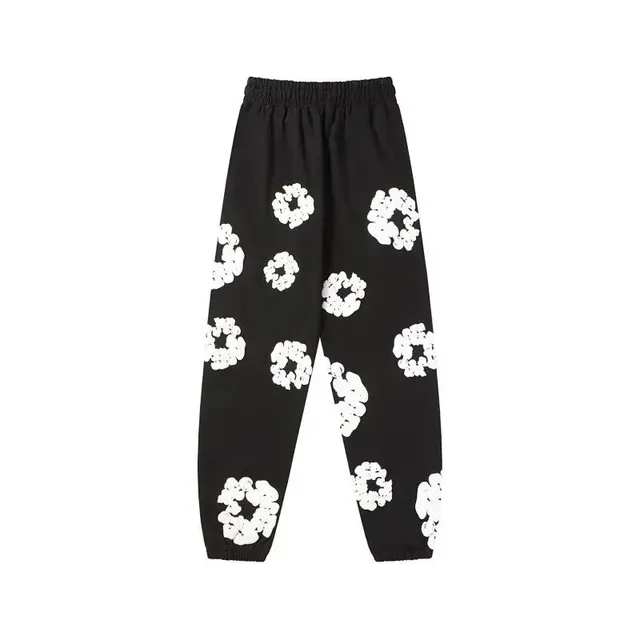 Denim Tears Scrunchie Print Joggers Black with White Scrunchie Pattern