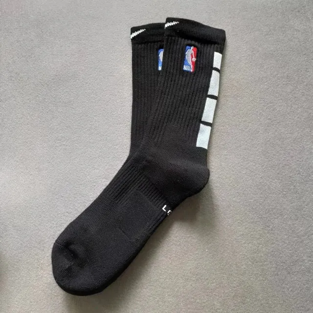 NBA Logo Sock Black with White Stripe