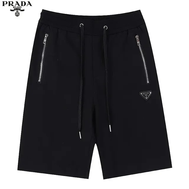 Prada Logo-Embroidered Shorts Zip-Pocket