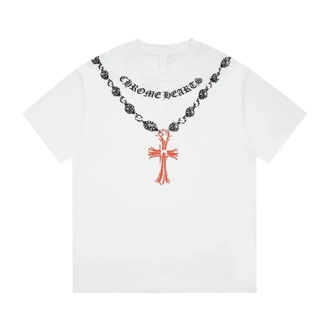 Chrome Hearts Necklace Graphic Tee Cross Pendant Print