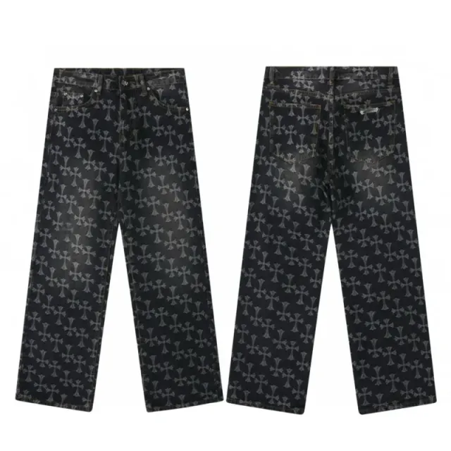 Chrome Hearts Cross Print Jeans All-Over Cross Motif