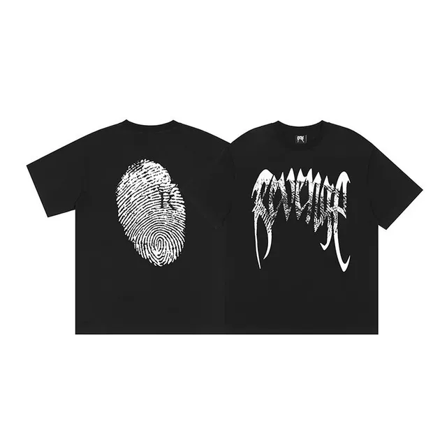 Revenge Graphic Tee Fingerprint and Logo Print